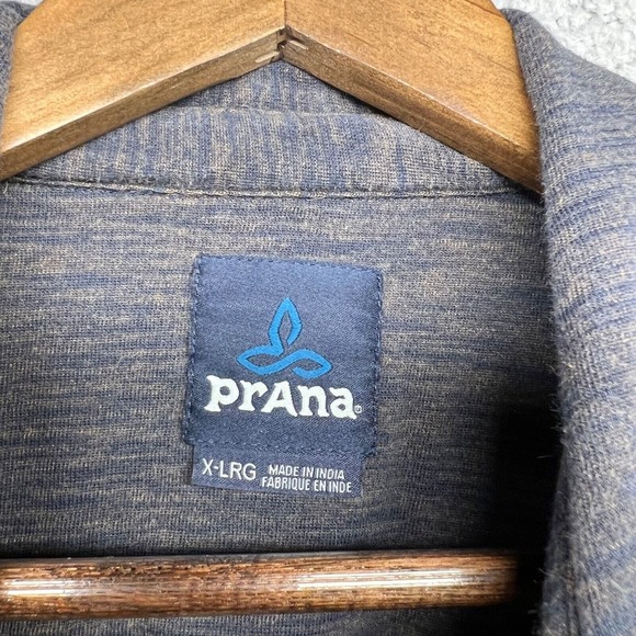 Prana Shirt Men's Extra Large Blue Gray Button Organic Cotton Pocket Collared - Picture 6 of 10